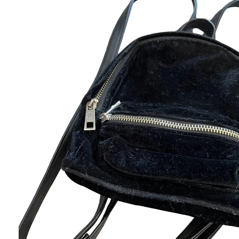 Madden Girl Black Velvet Mini Backpack